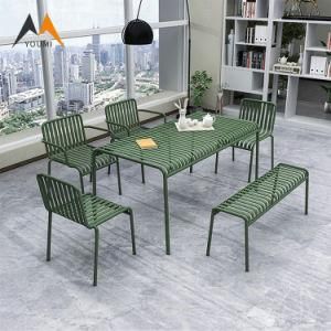 Factory Wholesale Modern Garden Metal Outdoor Dining Table Set