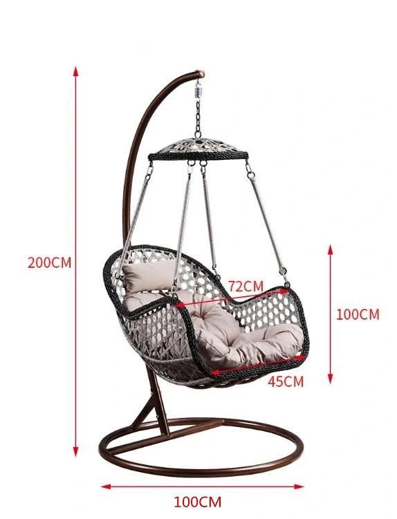 Luxury Handmade Rattan Leisure Patio Mutifunctional Modern Cushion Swing Chair