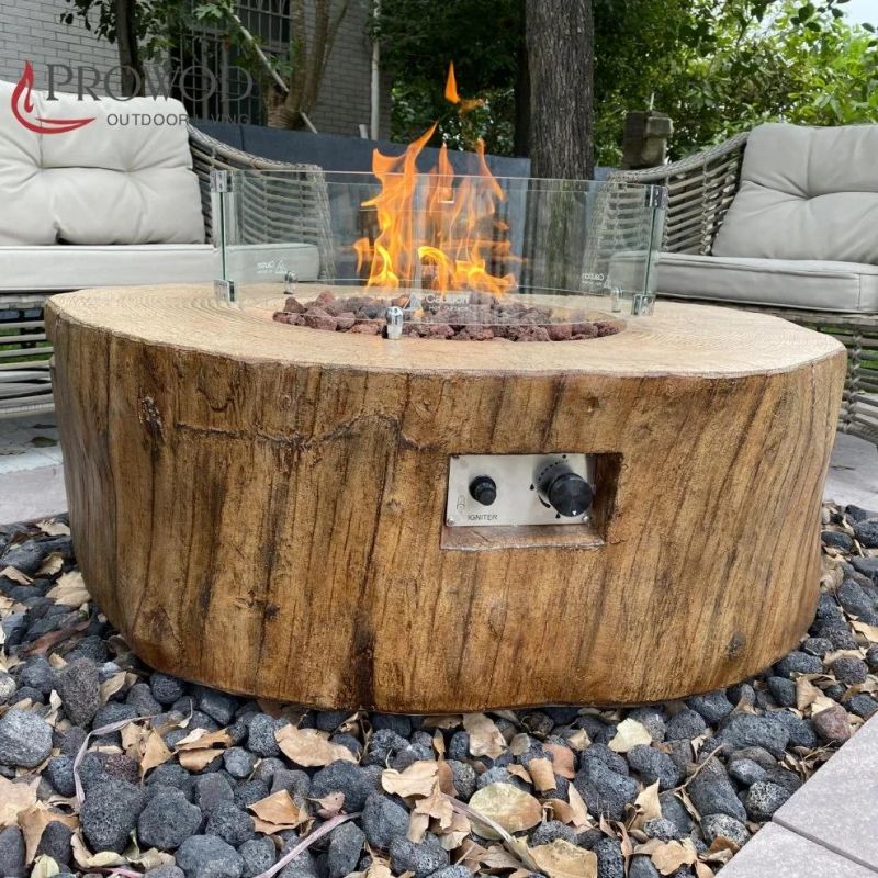 Outdoor Heater BBQ Stove Deadman Woodin Concrete Material Gas Fire Pit Fire Table
