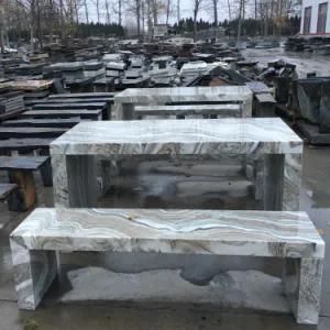 Garden Outdoor Furniture Dragon Jade Marble Patio Benches for Sale