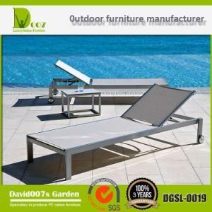 SGS Certificated Outdoor Pool Beach Adjustable Textilene Sun Lounger