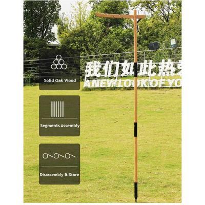 New Camping Accessories Outdoor Portable Folding Lantern Stand Solid Wood Camping Lamp Pole