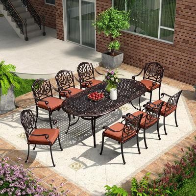 High Quality Not Rust 8 Seating Cast Aluminum Furniture