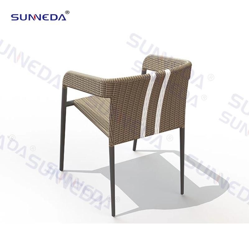 Simple Glass Outdoor Hotel Garden Aluminum Patio Rattan Dining Sets Furniture