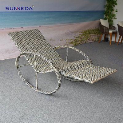 Outdoor Furniture Garden Pool Sun Lounger Rattan Sling Armrest Chaise Lounge Chair