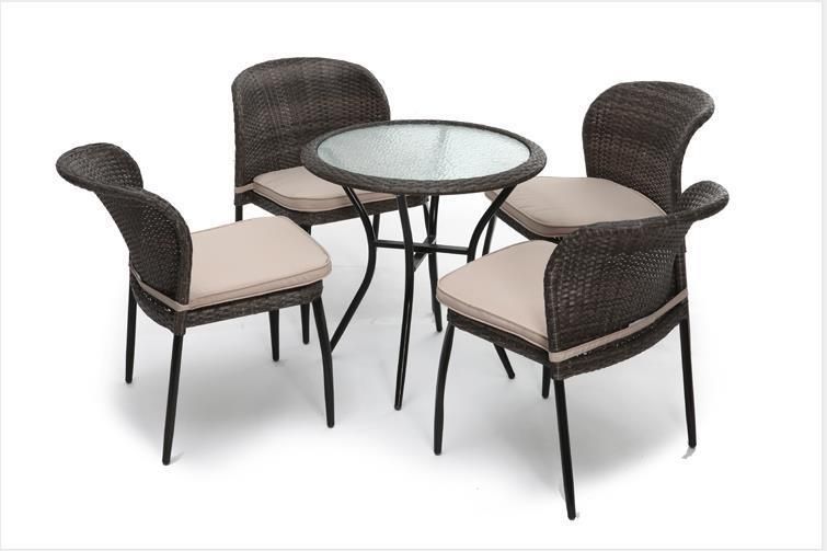 High Quality Outdoor Comfortable Furniture Rattan Set 5PCS Dining Table Set
