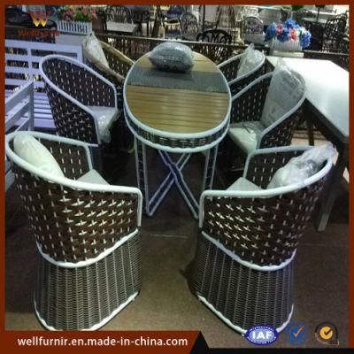 Aluminum Outdoor Rattan Leisure Patio Banquet Chair with Set Cushion