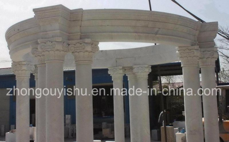 White Marble Carving Garden Decoration Gazebo