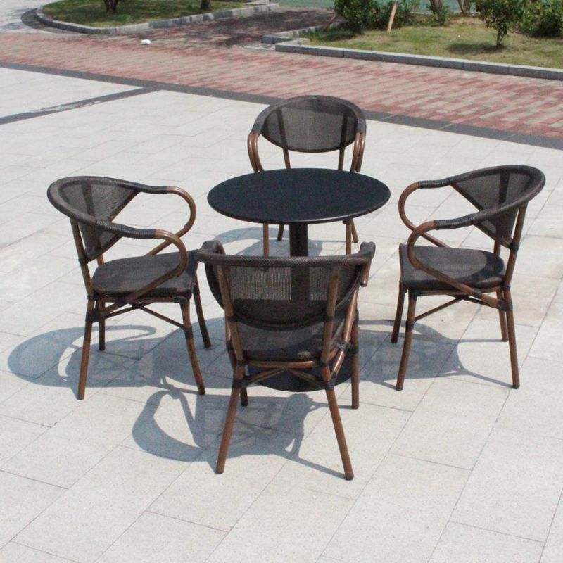 Aluminium Bistro Furniture Cafe Table and Chair Set for Outdoor Garden