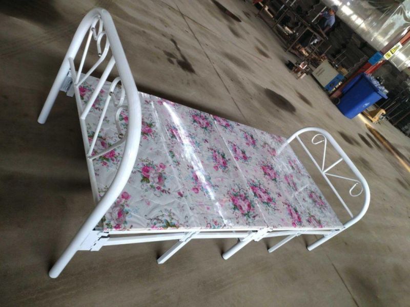 Quick Sleep Folding Single Metal Foldable Bed with Mattress