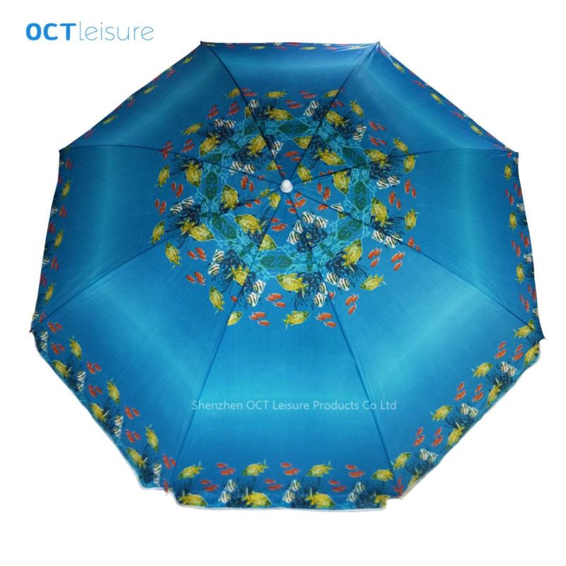Large Size Beach Umbrella Parasol with Popular Fishes Design (OCT-BUN24)