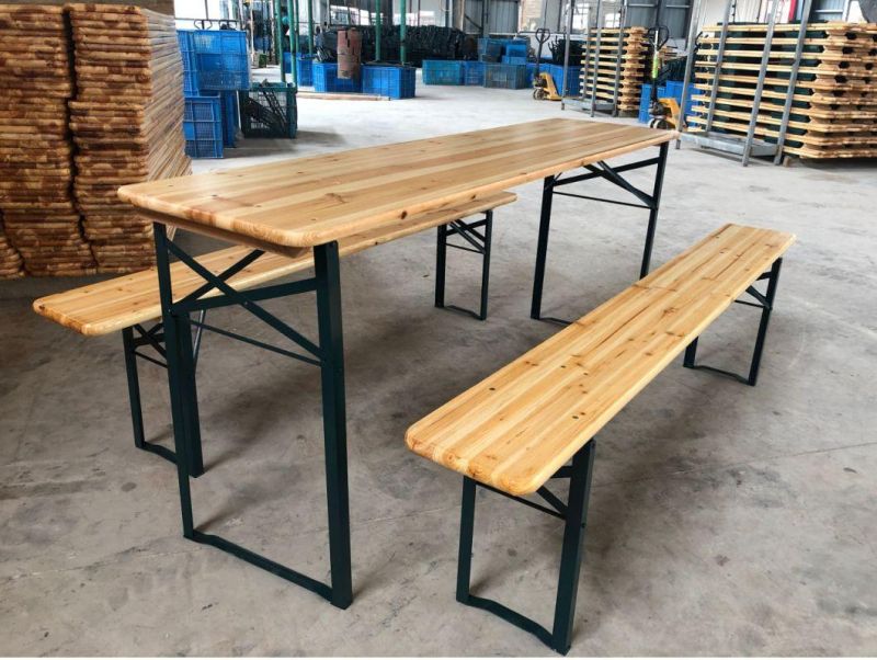 Outdoor Wooden Folding Garden Picnic Camping Table and Bench Beer Table Set