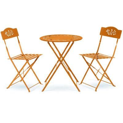 Steel Durable Foldable Table Folding Dining Chair Bistro Set