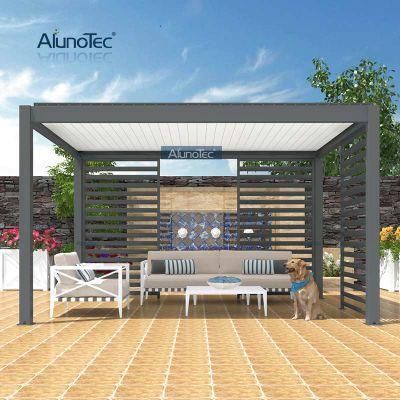 Hot Selling Bioclimatic Gazebo 6x4 Motorized Arbours Pergola Waterproof Roof Louvre With Zip Screens