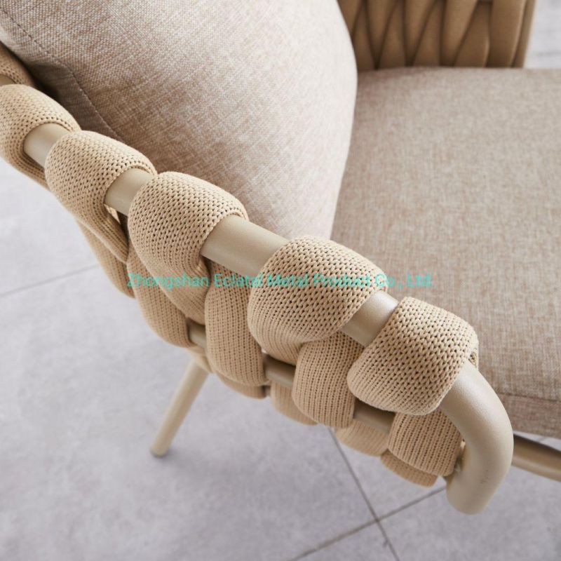 Chinese Manufacturer Garden Rope Dining Chair Restaurant Metal Chair and Table All Day Bistro Terrace Outdoor Furniture