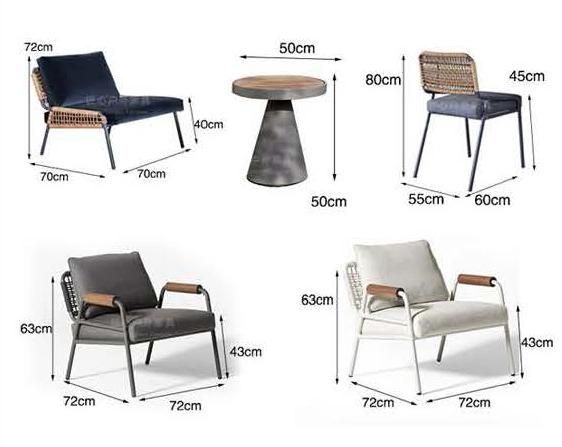 Zhida Luxury Garden Set Outdoor Furniture Waterproof Patio Aluminum Modern Adjustable Armrest Garden Leisure Sofa