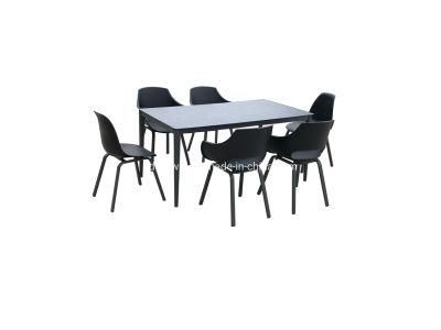 Leisure Garden Furniture Outdoor Aluminum Dining Table with Plastic Chairs
