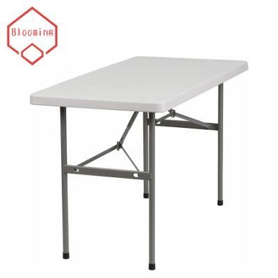 4 Seater Outdoor Rectangular Plastic Folding Table with Metal Legs