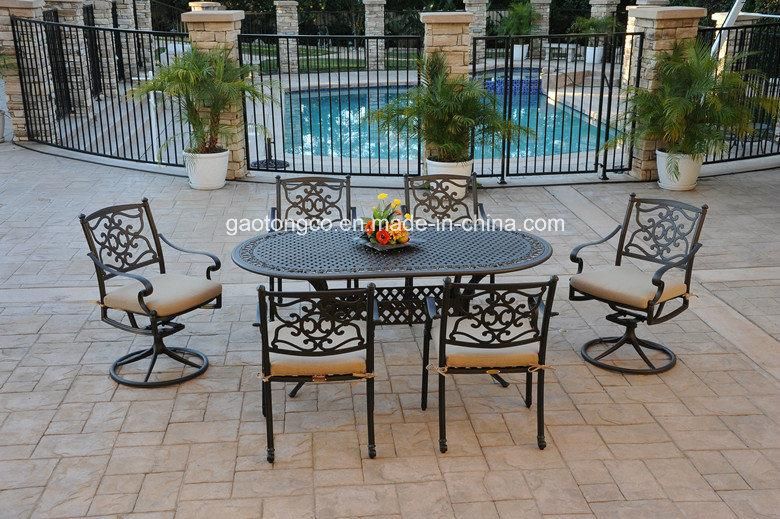 Die Cast Aluminum Garden Furniture Outdoor Dining Table Chairs