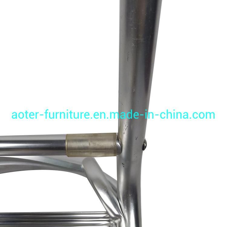 Coffee Shop Bar Outdoor Use Cheap Logo Ads Aluminum 7 Slats Dining Chair