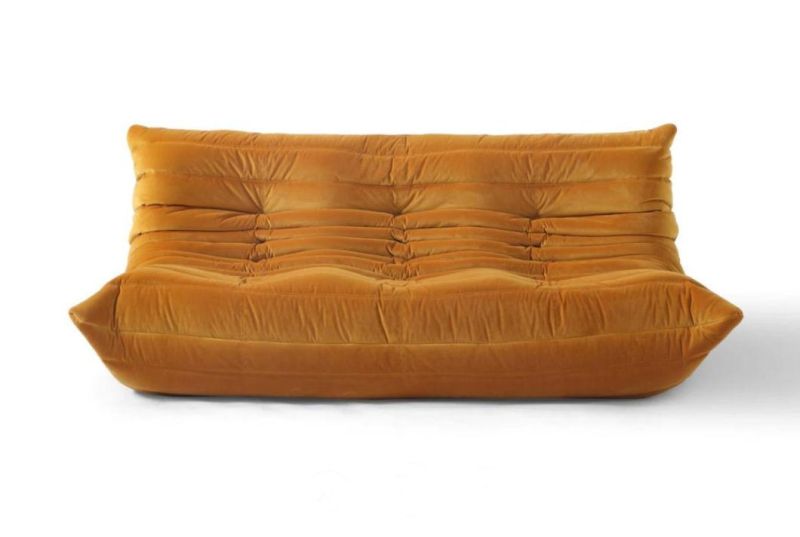 Togo Velvet Tan Color Sofa Set