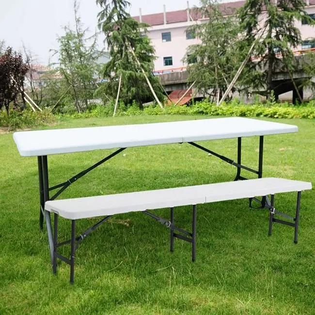 Garden Camping Plastic Portable White Folding Table and Chairs Set