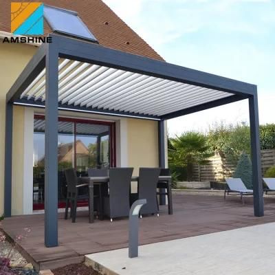 Outdoor Motorized System Sunshade Waterproof Louver Roof System Gazebo Bioclimatique Pergola 4*3 Aluminum Pergola