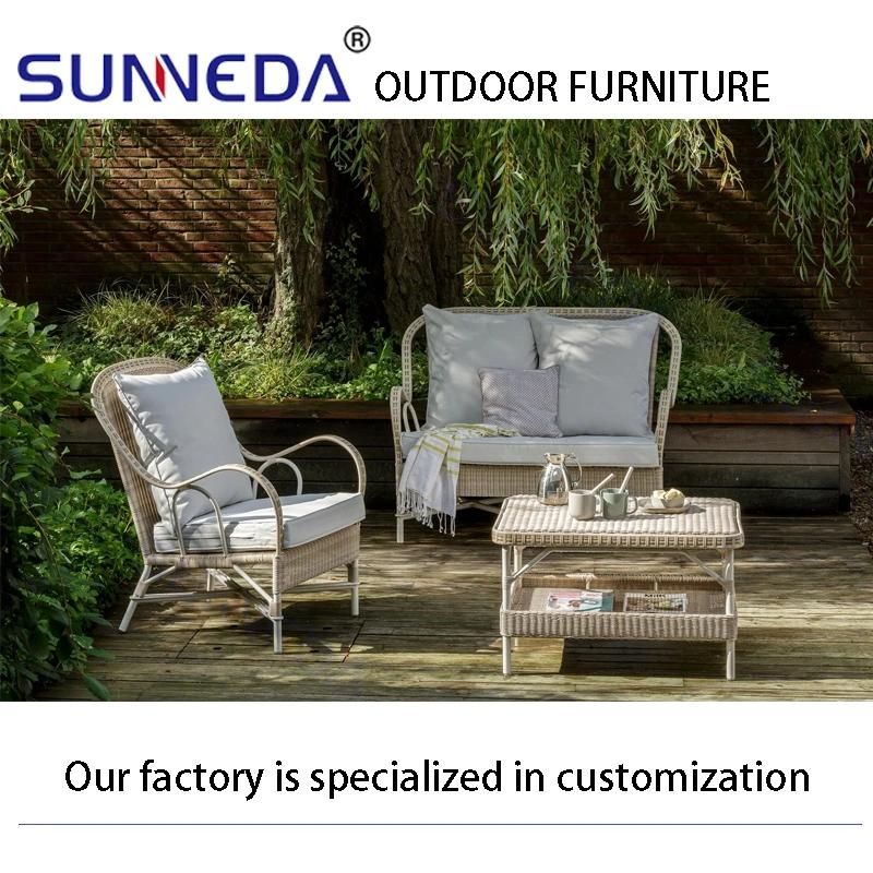 High Quality Outdoor Chair and Tea Table with Transparent Glass