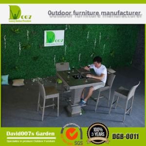 Garden Rattan Furniture Bar Set with Cushion for Outdoor