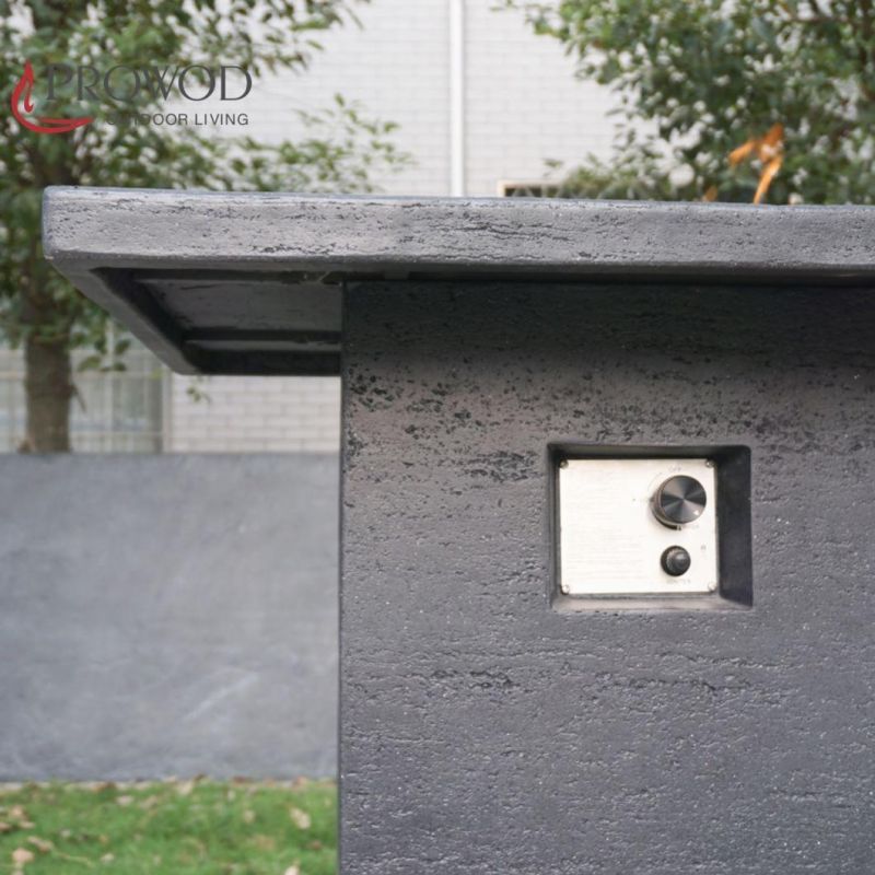 Propane Grc Concrete Material Cement with Fiber Glass Travtine Fire Table Fire Bar Coffee Table