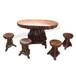 Amazing Natural Wood Carvings Wooden Furniture Table &Chair