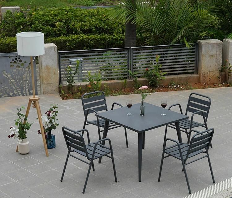 4 Seater Aluminum Square Outdoor Patio Furniture Dining Set