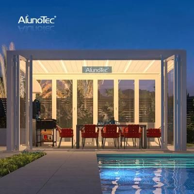 DIY Bioclimatic Louvered Roof Pergolas Kits Modern Design Motorized Restaurant Gazebo Romantic Waterproof Tent Pergola