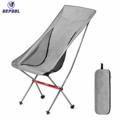 High Back Outdoor Ultralight Collapsible Frame Heavy Duty Support Folding Camping Chair with Carry Bag for BBQ Beach