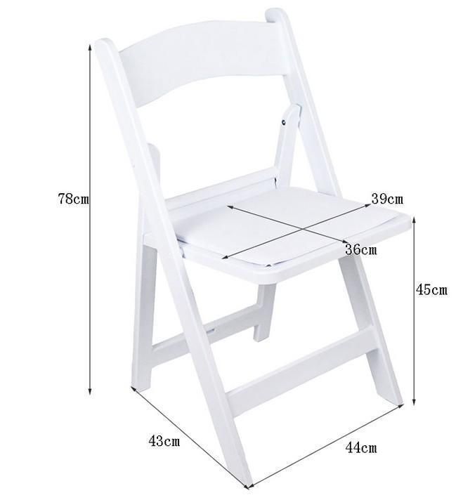 Manufacturer Outdoor Indoor White Resin Padded Folding Wimbledon Chair