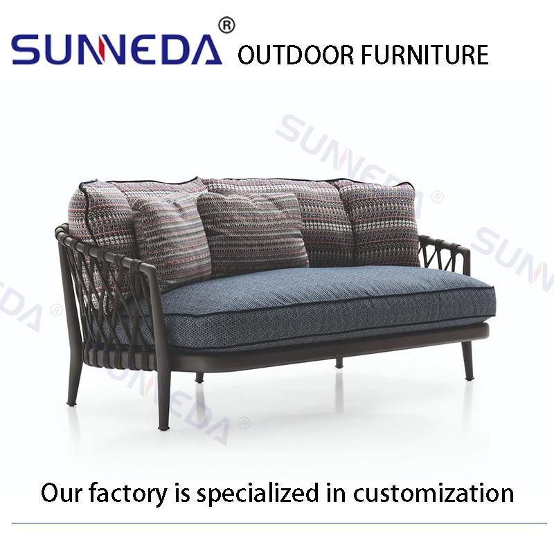 High Quality Patio Nordic Style Cushion Weaving Sofa Furniture Set