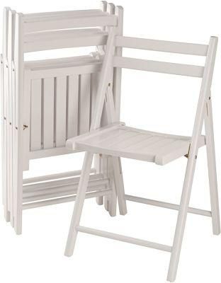 Made of Solid Wood Set White Folding Chair