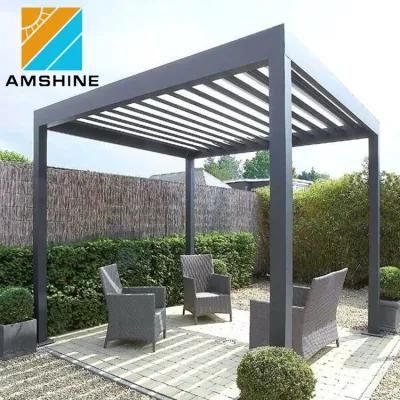 Modern Customized Outdoor Sunshade Waterproof Metal Gazebo Adjustable Louver Pergolas Aluminum Pergola