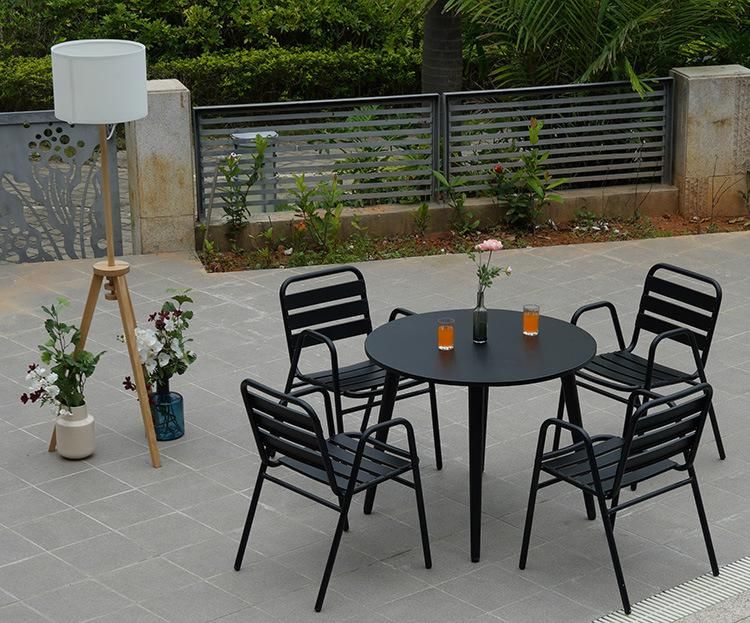 4 Seater Round Aluminum Garden Furniture Outdoor Table Set