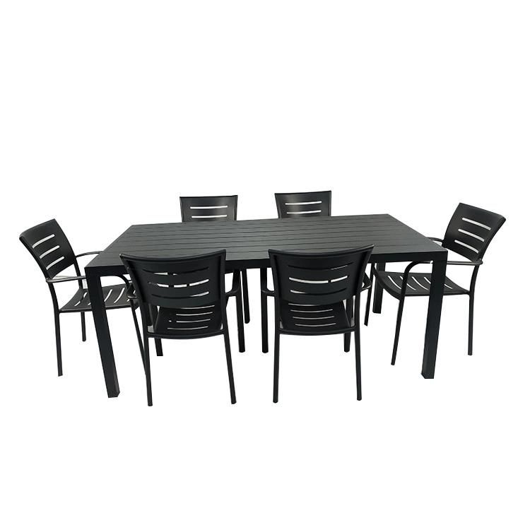 Wholesale Garden Aluminum Frame Patio Outdoor Table Aluminum Chair Dining Set