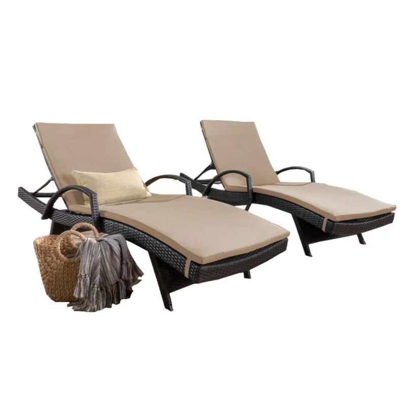 Outdoor Garden Patio Furniture Rattan Wicker Daybed Chaise Lounge
