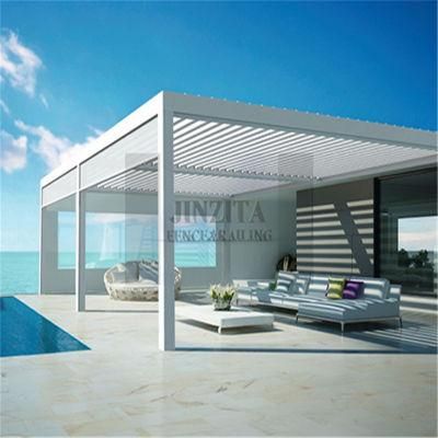 Outdoor Furniture Patio Cover Motorized Aluminum Retractable Awning Manual Adjustable Louver Roof Pergola