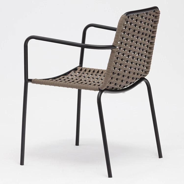 Durable Stacking Nordic Garden Metal Iron Rope Chairs for Outdoor