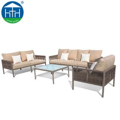 Leisure Outdoor Rope Garden Patio Aluminum Sofa Set