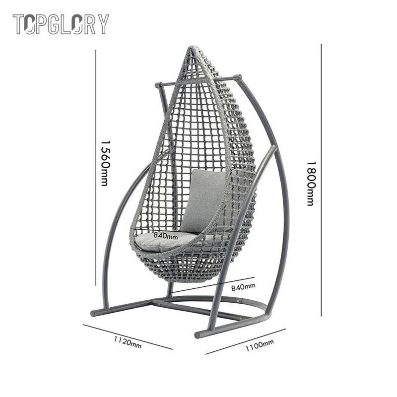 Outdoor Garden Patio Bistro Balcony Assembled Indoor PE Rattan Egg Swing Chair