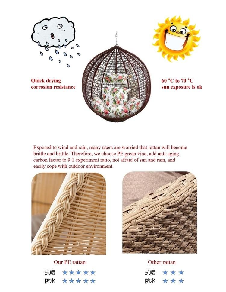 ODM 150kg Customized OEM Foshan Hanging with Stand Garden Outdoor Egg Shape Chair China Manufacturer