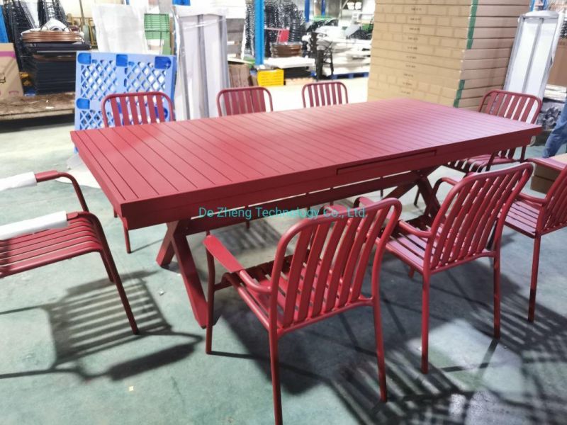 Commercial Coffee Shop Dining Extendable Furniture Aluminum Dining Extendable Table and Dining Restaurant Table