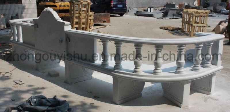 White Garden Marble Bench