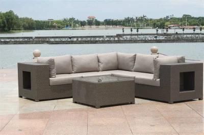 Metal Modern Outdoor Resin Wicker Furniture Rattan Corner Sofa Set