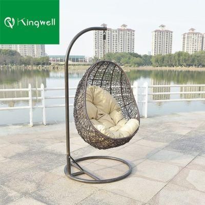 Round Rattan Hanging Swing Chair with Optional Cushion for Park